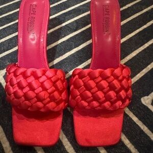 Cape Robbin Vibrant Red Braided Heels